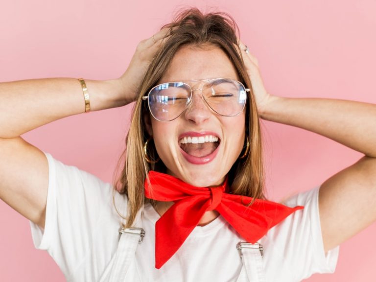 Happy Woman with Glasses