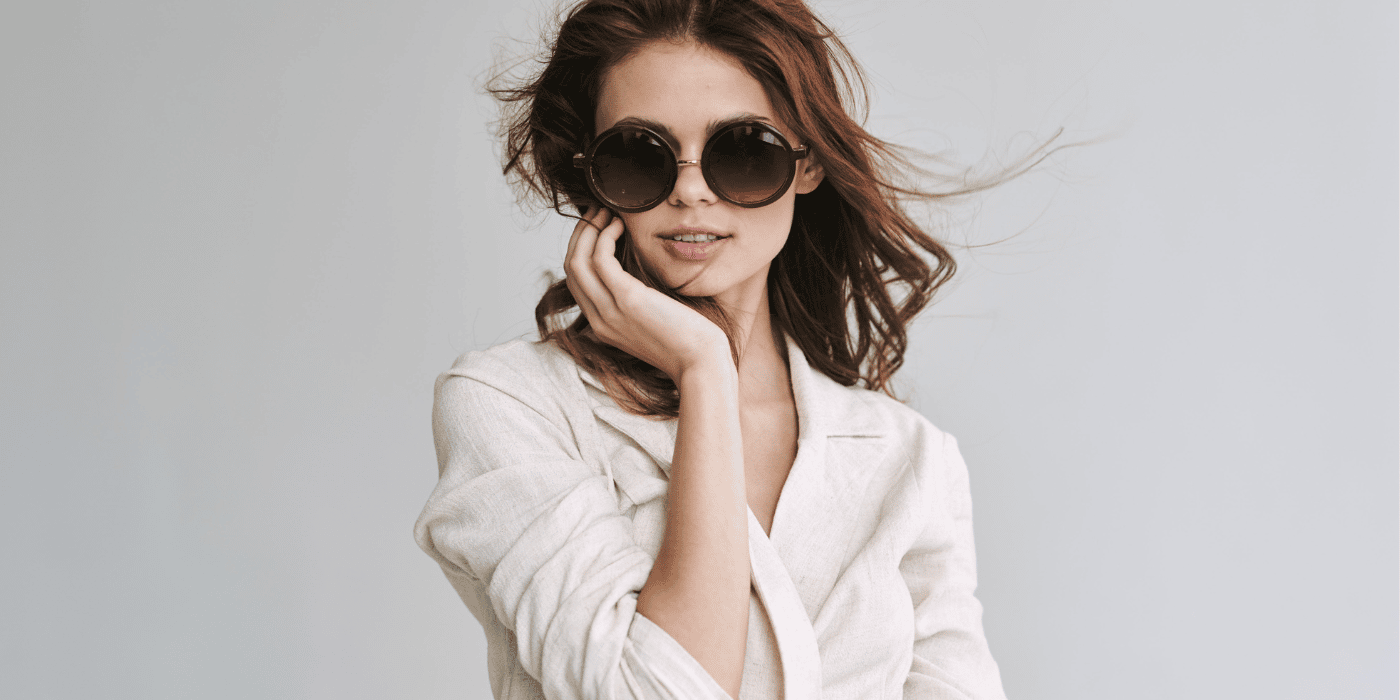 Lady wearing stylish sunglasses